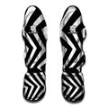 Black And White Zigzag Dazzle Print Muay Thai Shin Guards