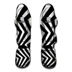 Black And White Zigzag Dazzle Print Muay Thai Shin Guard