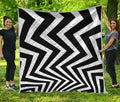 Black And White Zigzag Dazzle Print Quilt