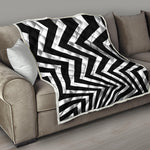 Black And White Zigzag Dazzle Print Quilt