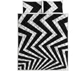 Black And White Zigzag Dazzle Print Quilt Bed Set