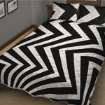 Black And White Zigzag Dazzle Print Quilt Bed Set