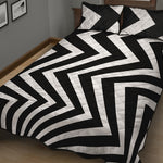 Black And White Zigzag Dazzle Print Quilt Bed Set
