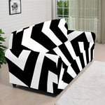 Black And White Zigzag Dazzle Print Sofa Cover
