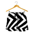 Black And White Zigzag Dazzle Print Women's Shorts