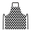 Black And White Zigzag Pattern Print Apron