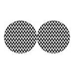 Black And White Zigzag Pattern Print Car Coasters