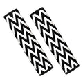 Black And White Zigzag Pattern Print Car Seat Belt Covers