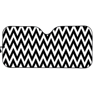 Black And White Zigzag Pattern Print Car Sun Shade