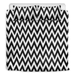 Black And White Zigzag Pattern Print Duvet Cover Bedding Set