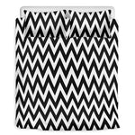 Black And White Zigzag Pattern Print Duvet Cover Bedding Set