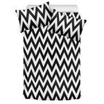 Black And White Zigzag Pattern Print Duvet Cover Bedding Set