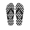 Black And White Zigzag Pattern Print Flip Flops