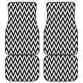 Black And White Zigzag Pattern Print Front and Back Car Floor Mats