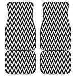 Black And White Zigzag Pattern Print Front and Back Car Floor Mats