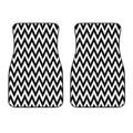 Black And White Zigzag Pattern Print Front Car Floor Mats