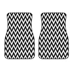 Black And White Zigzag Pattern Print Front Car Floor Mats