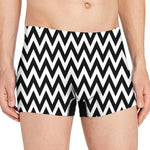 Black And White Zigzag Pattern Print Men's Boxer Briefs