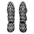 Black And White Zigzag Pattern Print Muay Thai Shin Guards