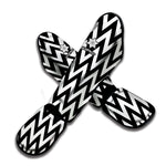 Black And White Zigzag Pattern Print Muay Thai Shin Guard