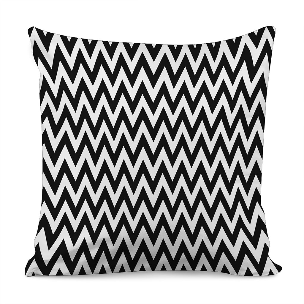 Black And White Zigzag Pattern Print Pillow Cover