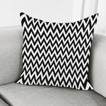 Black And White Zigzag Pattern Print Pillow Cover