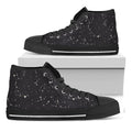 Black And White Zodiac Stars Print Black High Top Sneakers
