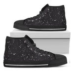 Black And White Zodiac Stars Print Black High Top Shoes
