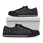 Black And White Zodiac Stars Print Black Low Top Shoes