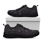 Black And White Zodiac Stars Print Black Sneakers