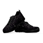 Black And White Zodiac Stars Print Black Sneakers