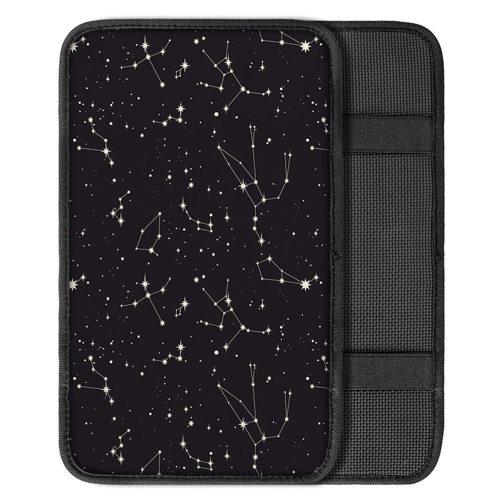 Black And White Zodiac Stars Print Car Center Console Cover