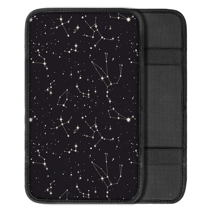 Black And White Zodiac Stars Print Car Center Console Cover