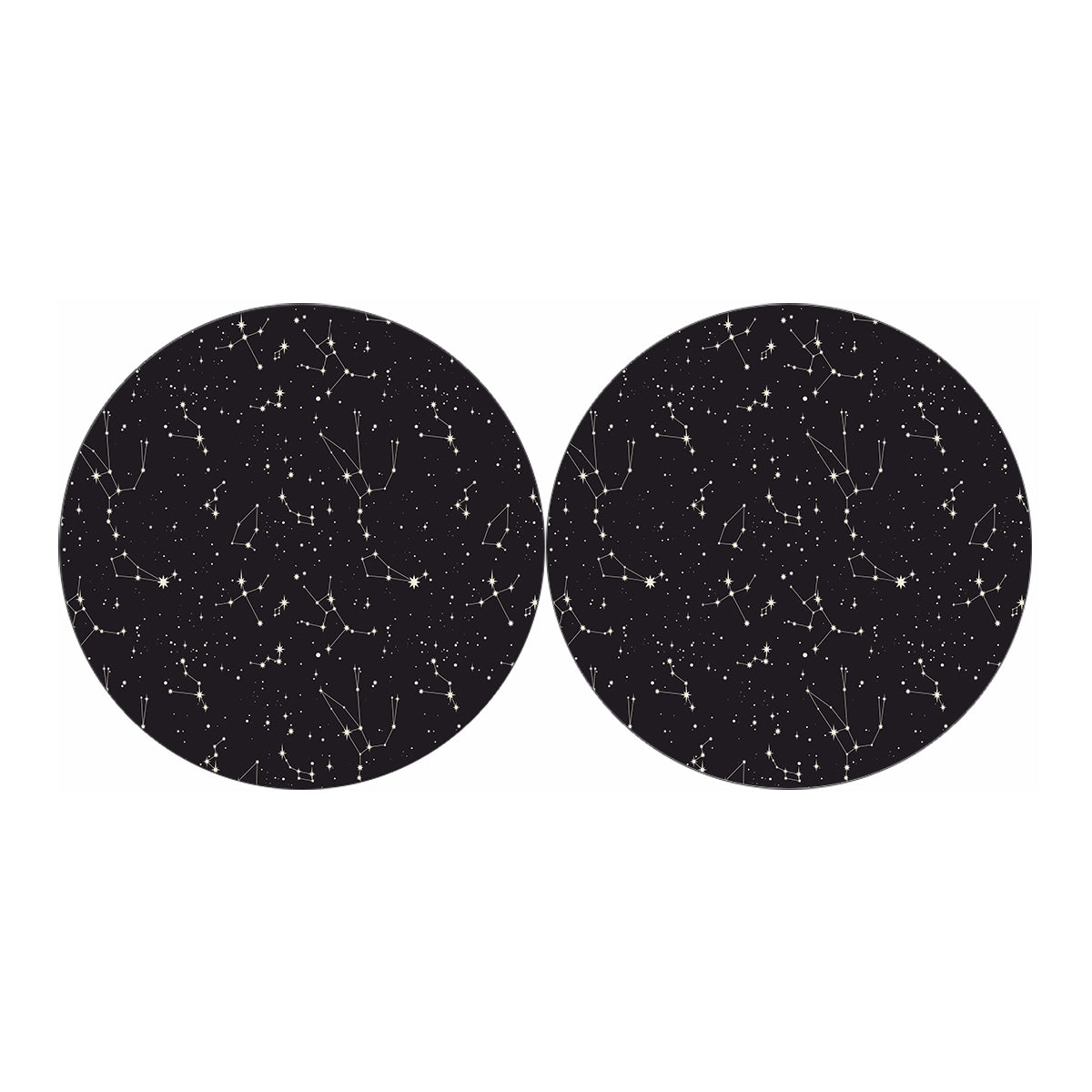 Black And White Zodiac Stars Print Car Coasters