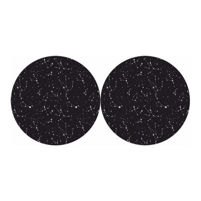 Black And White Zodiac Stars Print Car Coasters