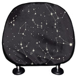 Black And White Zodiac Stars Print Car Headrest Covers