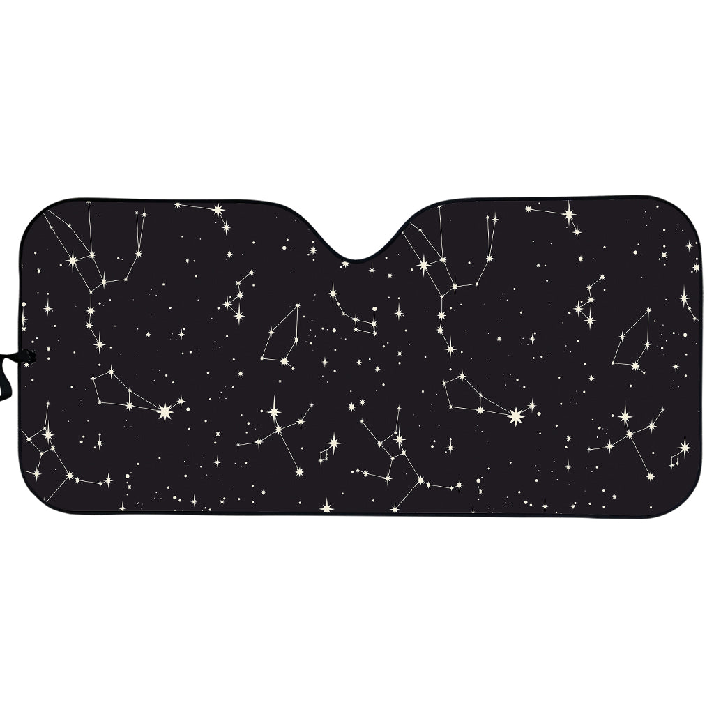 Black And White Zodiac Stars Print Car Sun Shade