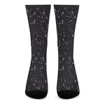 Black And White Zodiac Stars Print Crew Socks