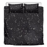 Black And White Zodiac Stars Print Duvet Cover Bedding Set