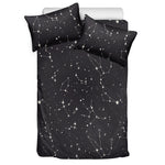 Black And White Zodiac Stars Print Duvet Cover Bedding Set