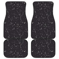 Black And White Zodiac Stars Print Front and Back Car Floor Mats