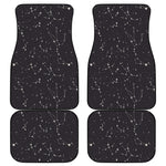Black And White Zodiac Stars Print Front and Back Car Floor Mats