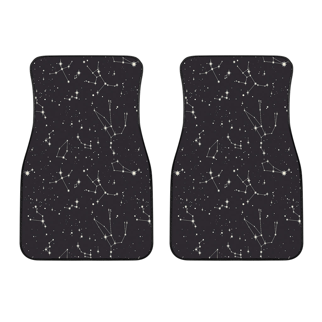 Black And White Zodiac Stars Print Front Car Floor Mats