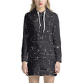Black And White Zodiac Stars Print Pullover Hoodie Dress