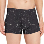 Black And White Zodiac Stars Print Men's Boxer Briefs