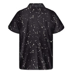 Black And White Zodiac Stars Print Men's Short Sleeve Shirt