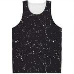 Black And White Zodiac Stars Print Men's Tank Top