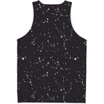 Black And White Zodiac Stars Print Men's Tank Top