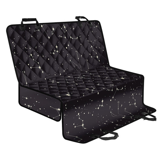 Black And White Zodiac Stars Print Pet Car Back Seat Cover