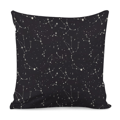 Black And White Zodiac Stars Print Pillow Cover